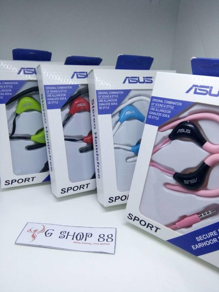Handsfree Sport Branded Asus Handsfree With Cantolan Telinga Pengiriman Random - Bisa Untuk Vivo V1 V3 V9 V7 V7+ V5 LITE Y65 Y67 Y69 Y53 Y25 Y51 LG Optimus G Pro 2 Lite G2 Mini G3 Stylus S G4 G6 K8 K4 LTE