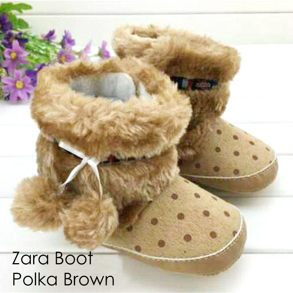 Sepatu Prewalker Zara Boot Polka Brown 13cm