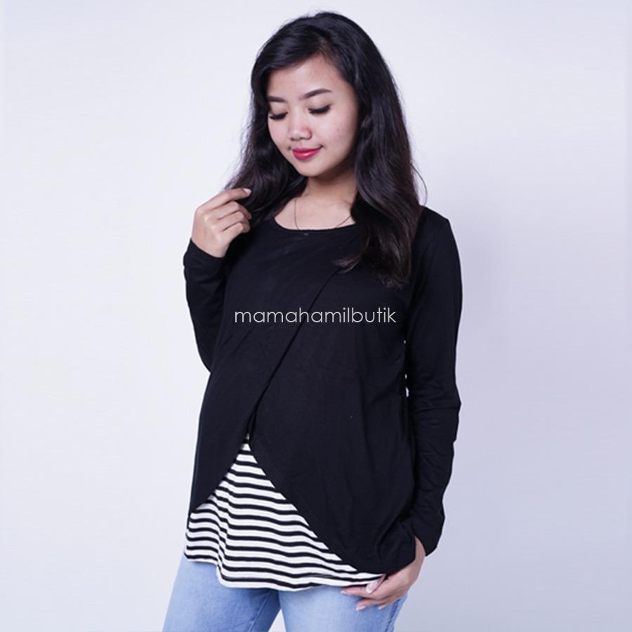 Ning Ayu Baju Hamil Menyusui Kaos Lengan Panjang Shereen Blouse - SJ 306 /Baju Menyusui Keren / Baju Menyusui Murah / Baju Menyusui Modis / Baju Menyusui Terbaru / Baju Menyusui tanah abang / Baju Menyusui Modis Dan Murah