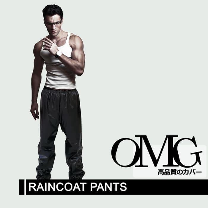 JUAL Celana Jas Hujan Karet OMG WaterProof Raincoat Pants Anti Air PVC OKE