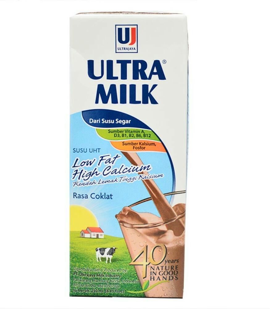 Susu Ultra Milk lowfat coklat 250ml 1 dus isi 24 pcs