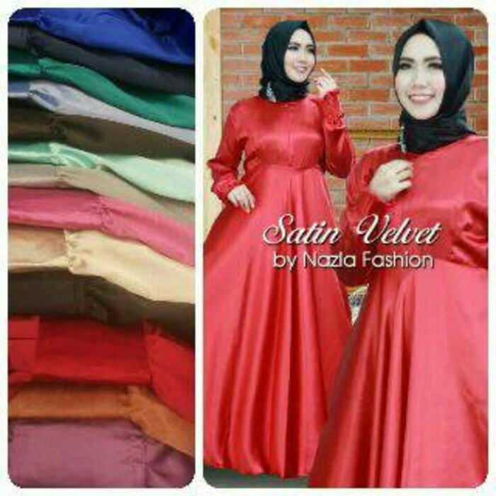 Gamis Polos Satin Velvet