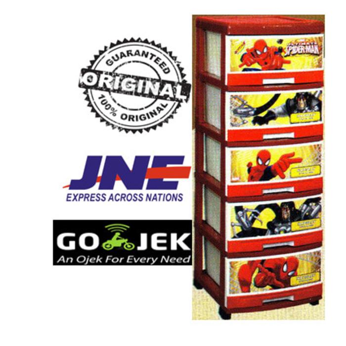 LEMARI PLASTIK RAK PLASTIK EXCEL SPIDERMAN 5 SUSUN LISENSI ASLI