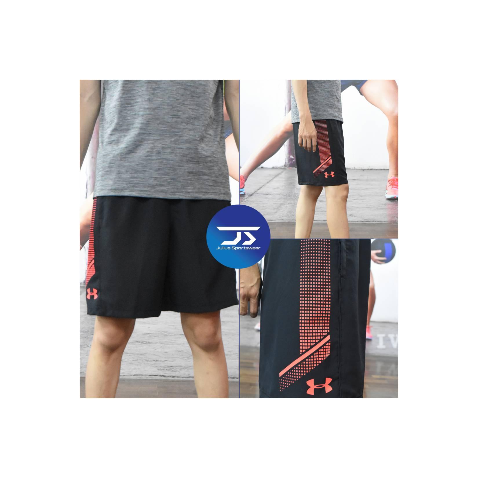Celana Gym Training Under Armour Woven Graphic Shorts Black Original