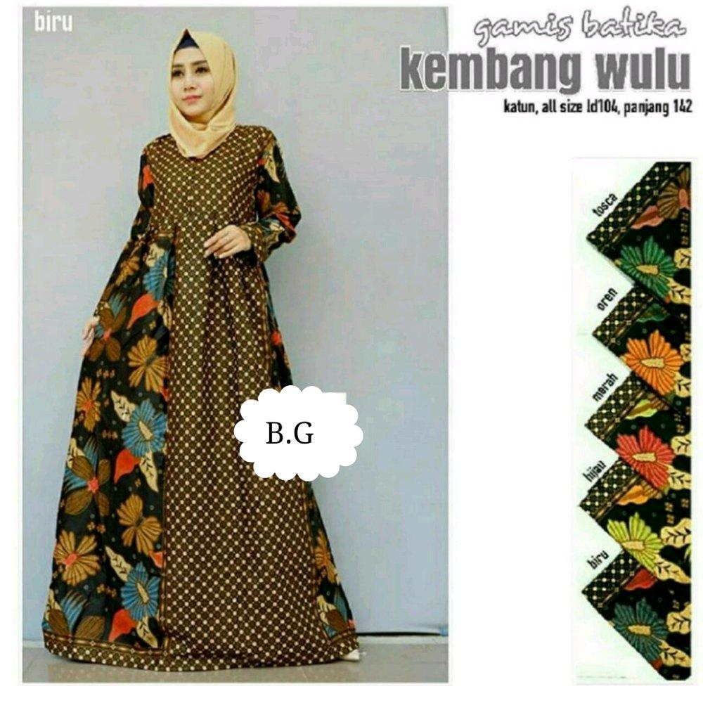 Gamis kembang wulu - gamis - gamis batik - dress - dress batik - batik wanita - batik murah di lapak Batik Gaul Pekalongan nur_janah2611