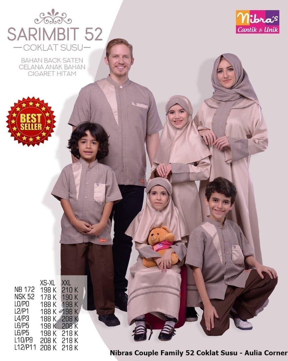 Sarimbit Keluarga Nibras Couple Family 52 Coklat Susu ORIGINAL