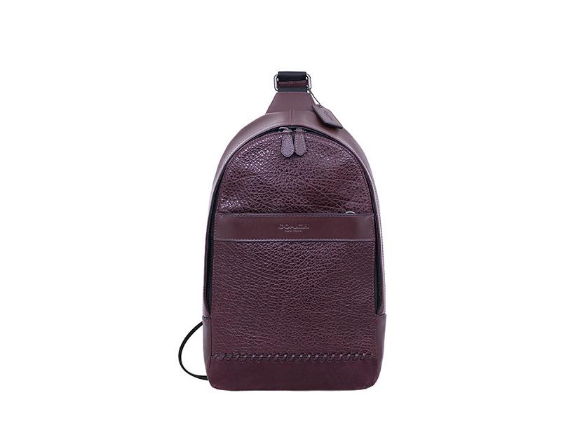 Coach New York Men's F11236 Leather Baseball Seam Crossbody Messenger Backpack Oxblood