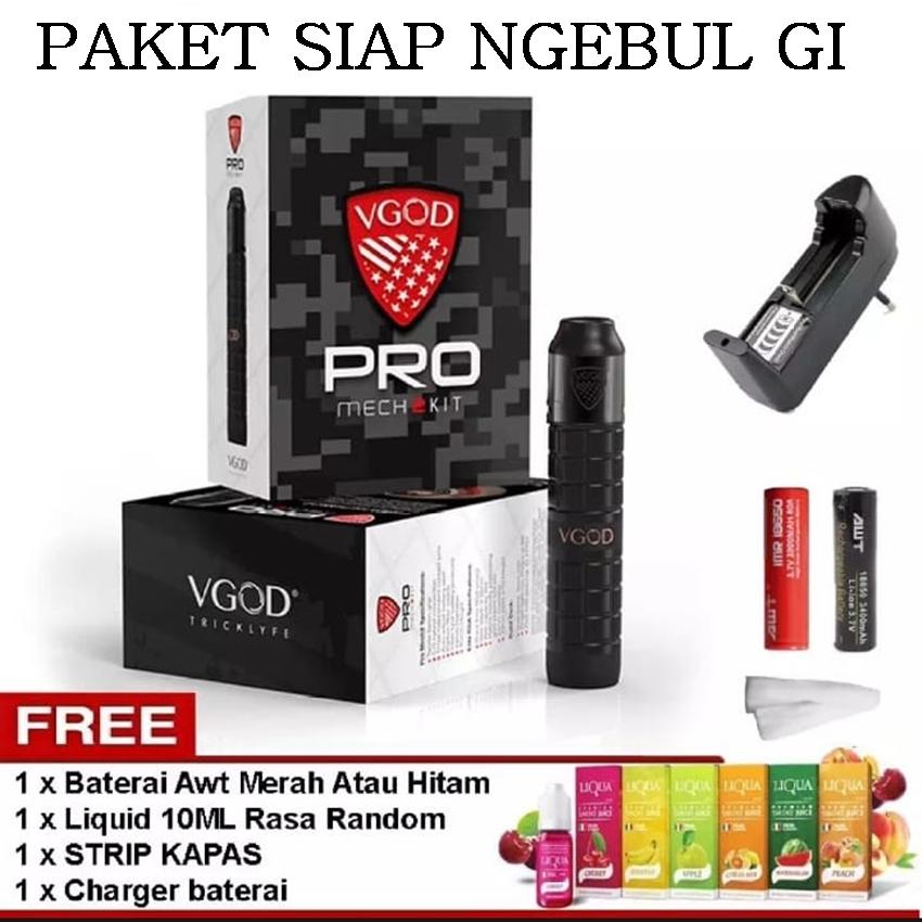 VGOD Pro Mech 2 Kit Vape / Rokok Elektrik RDA + Free Baterai AWT(Hitam/Merah) + Free 1 STRIP Kapas + Free Liqua Random + Free Charger Baterai - Warna Random VGOD Pro Mech 2 Kit Vape / Rokok Elektrik RDA + Free Baterai AWT(Hitam/Merah) + Free 1 STRIP Kapas + Free Liqua Random + Free Charger Baterai - Warna Random