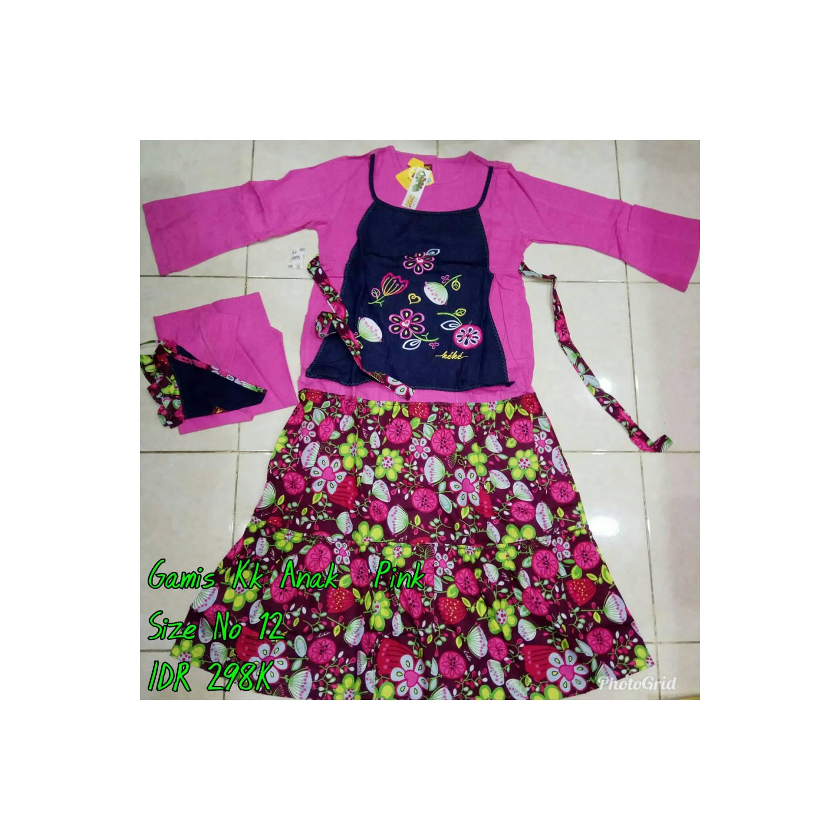 Keke Baju Anak Muslim Gamis Pink No12 Diskon / Sale / Obral 25%