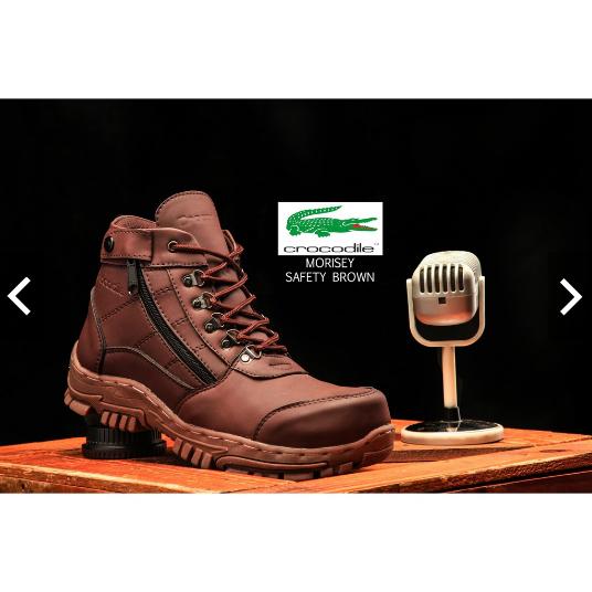 Sepatu boots safety CROCODILLE ZIPPER MORISEY touring kerja murah grosir