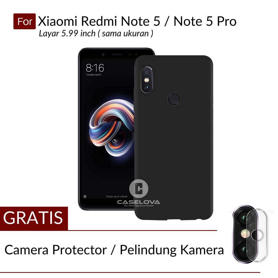 Caselova UltraSlim Black Matte Hybrid Case for Xiaomi Redmi Note 5 / Note 5 Pro Ukuran Layar 5.99 inch - Black + Gratis Camera Protector Pelindung Kamera