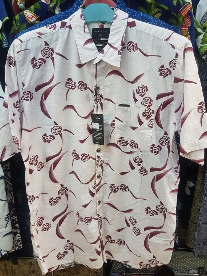 Diskon 10%!! Kemeja Pria Pendek Kantor Surfing Polos Quiksilver Volcom Ripcurl Surf - ready stock
