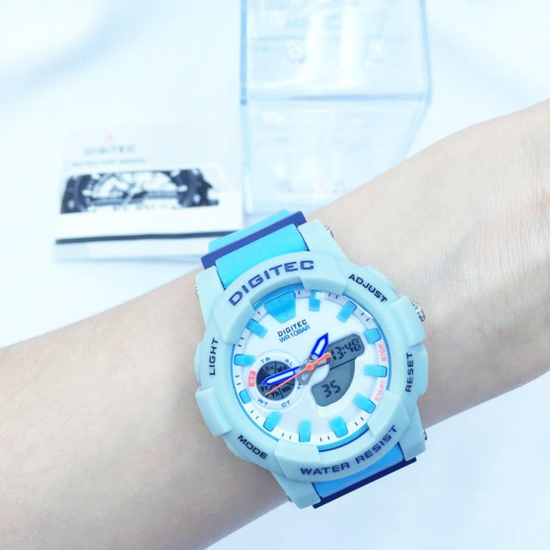 Digitec Jam Tangan Wanita Rubber Dualtime DG2099T - Water Resistant 10bar