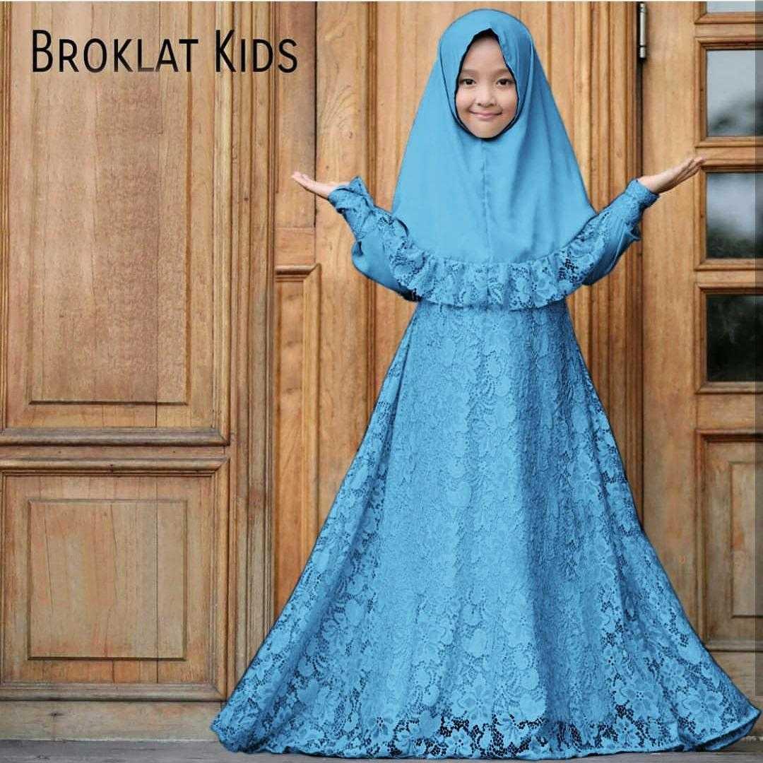 Newone Shop - Broklat Gamis Syari Anak Perempuan - Baju Muslim Perempuan - Terbaru
