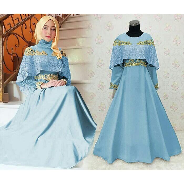 GAMIS PESTA OSCAR ( BIRU / MAROON / COKMUD / SALEM / TURKISH / PINK) (MAROON ( RENDA MARON)