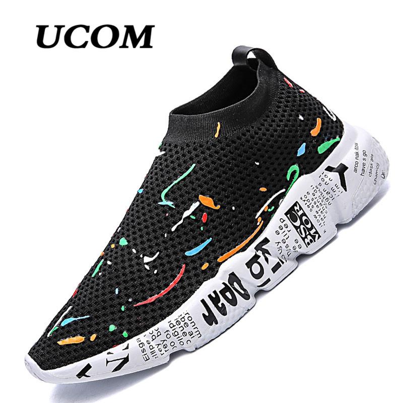 Ucom Pria Besar Ukuran 39-45 Dapat Bersirkulasi Sneakers Berlari Olahraga Sepatu Kasual Sepatu Selip-ON & Loafer