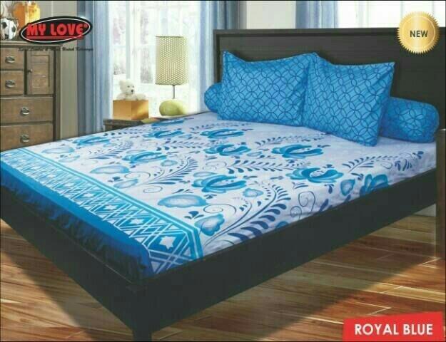 SPREI MY LOVE ROYAL BLUE No.2 QUEEN 180 T30 SEPRAI BATIK MODERN KAWUNG Exclusive