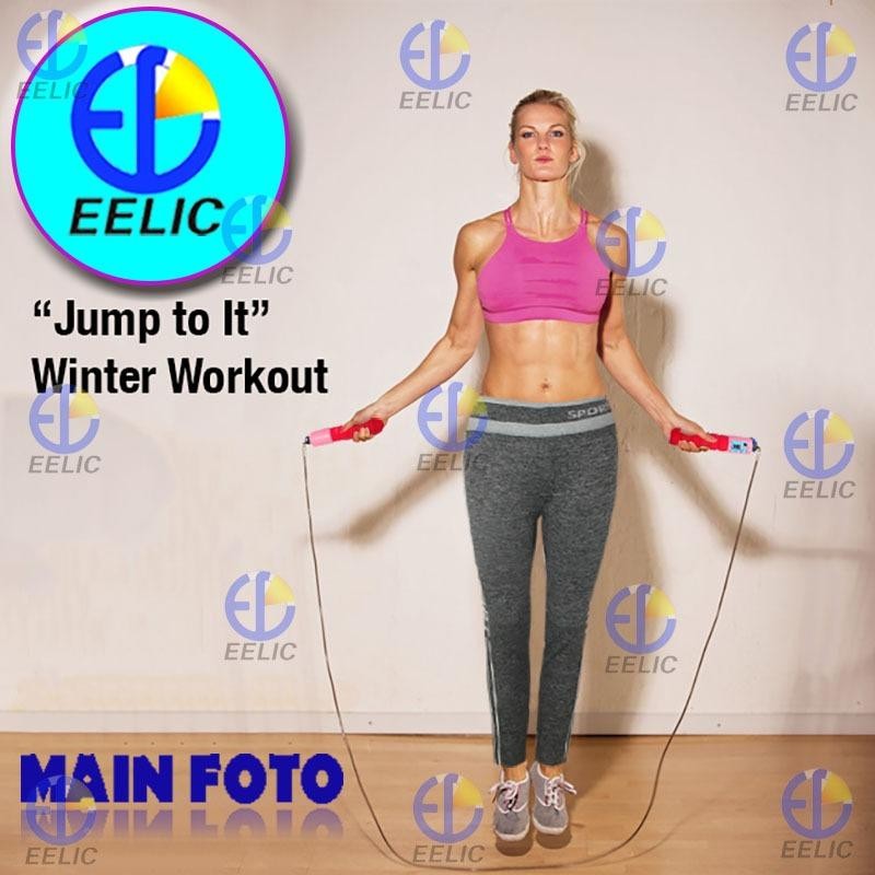 EELIC CLJ-022319 MIX PUTIH-PINK Celana Leging Sport 0022 Motif Garis Putih + JUR- KY319 Skipping Jump Rope Lompat Tali With Counter