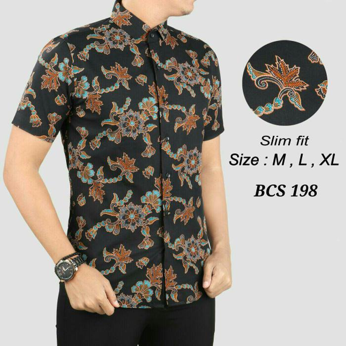 HARGA DISKON!!! Baju Batik kemeja pria slimfit OB 227 - JGJVDF