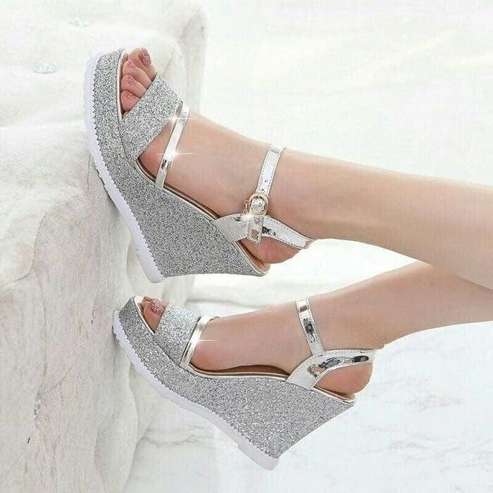 ID_SHOES WEDGES WANITA PASIR GLISTAR