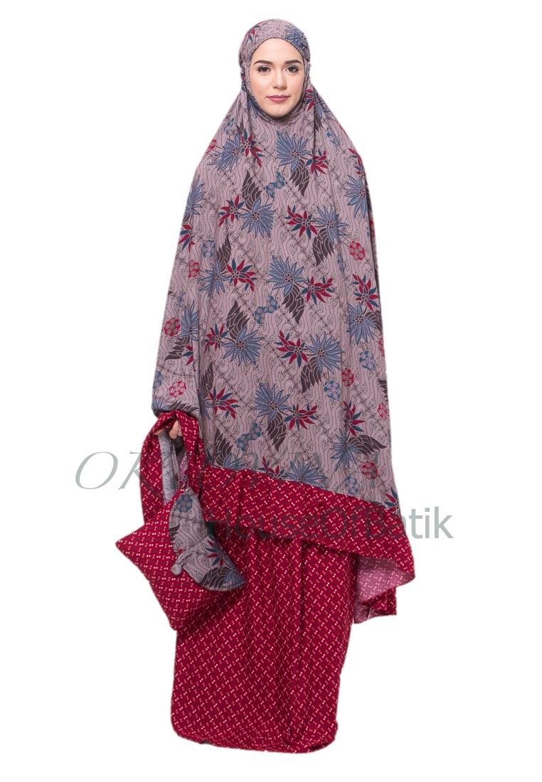Oktovina-HouseOfBatik Mukena Batik Rayon Premium – Moslem Batik MBRP-1 – Marun / Mukena Batik Jumbo / Mukena Batik / Perlengkapan Shalat / Batik Wanita
