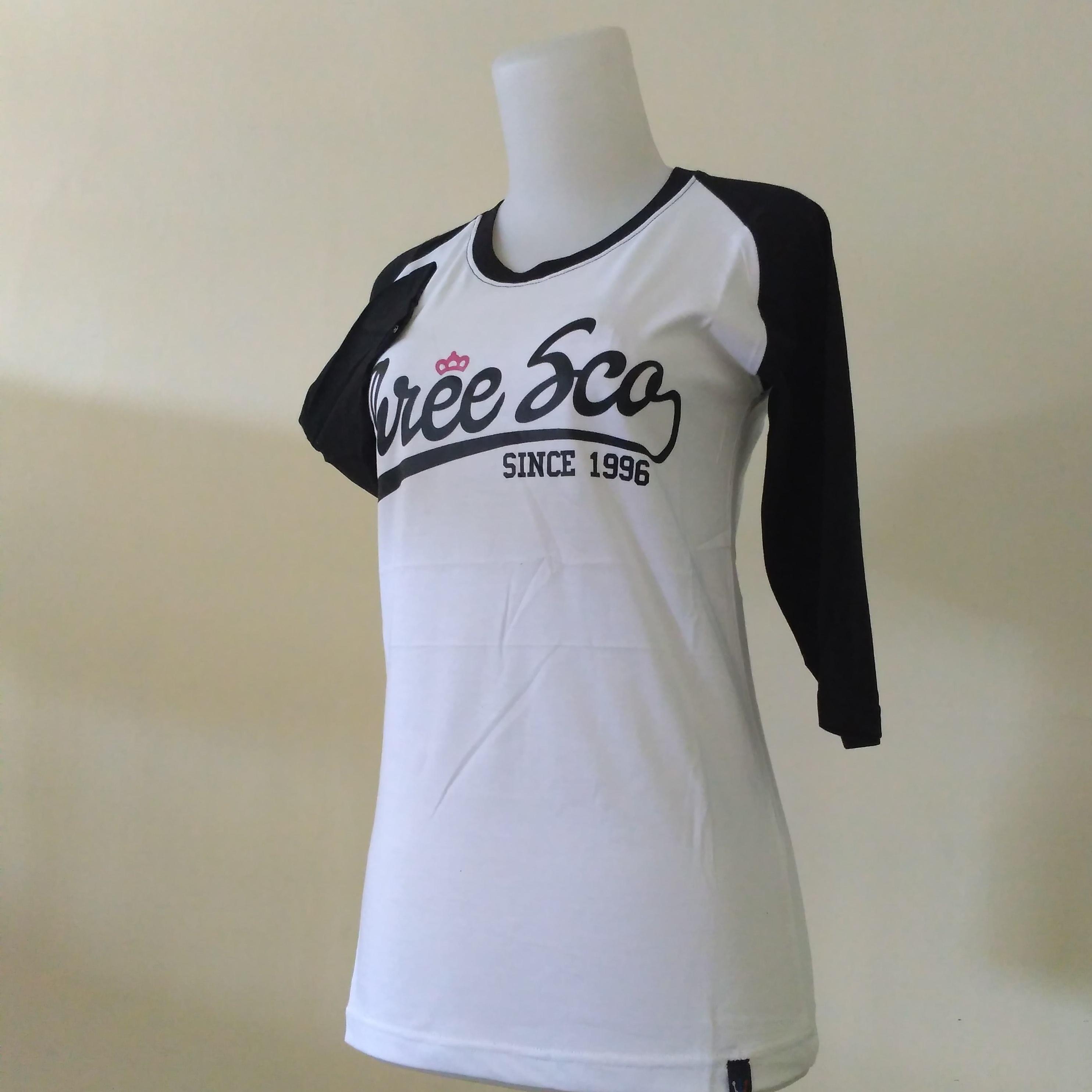 Kaos 3second Cewek Lengan Raglan Reglan Baju Atasan Wanita Tshirt Distro Bandung