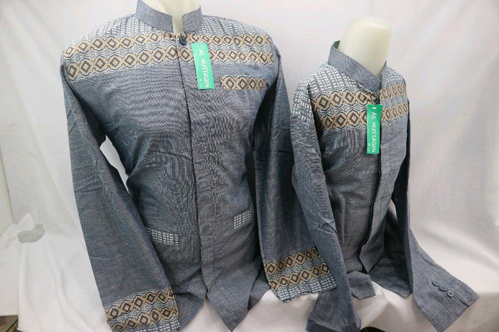 Baju Muslim Lengan Panjang Baju Batik Couple Ayah Anak Jasko Jas Koko Biru Muda Seragaman Dewasa Anak di lapak Al Muttaqin Collection produsenbajukoko