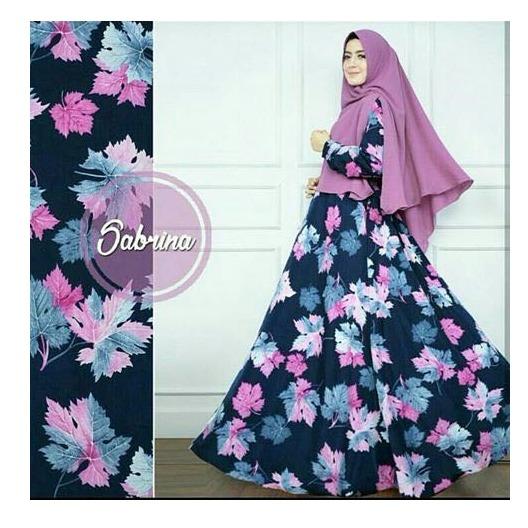 Baju Syar'i Modern Bahan Monalisa - Busana Muslim Motif Bunga Untuk Wanita