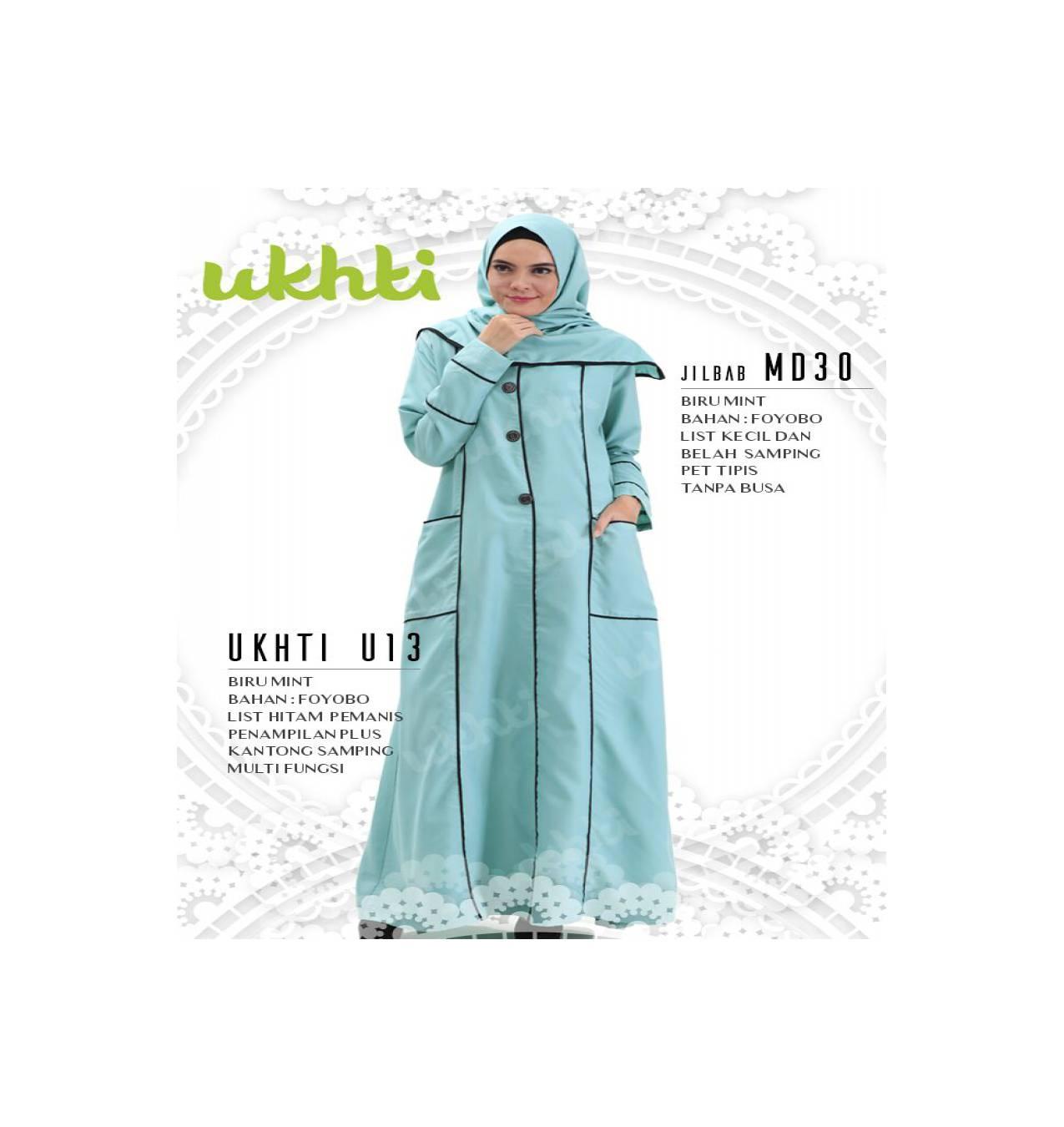 Dress/Gamis Syari Ukhti U 13 Biru Mint Size XL