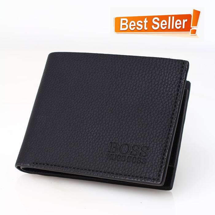 HARGA PROMO!!! Dompet Semi Kulit Pria HUGO BOSS Hitam - Dchfz1