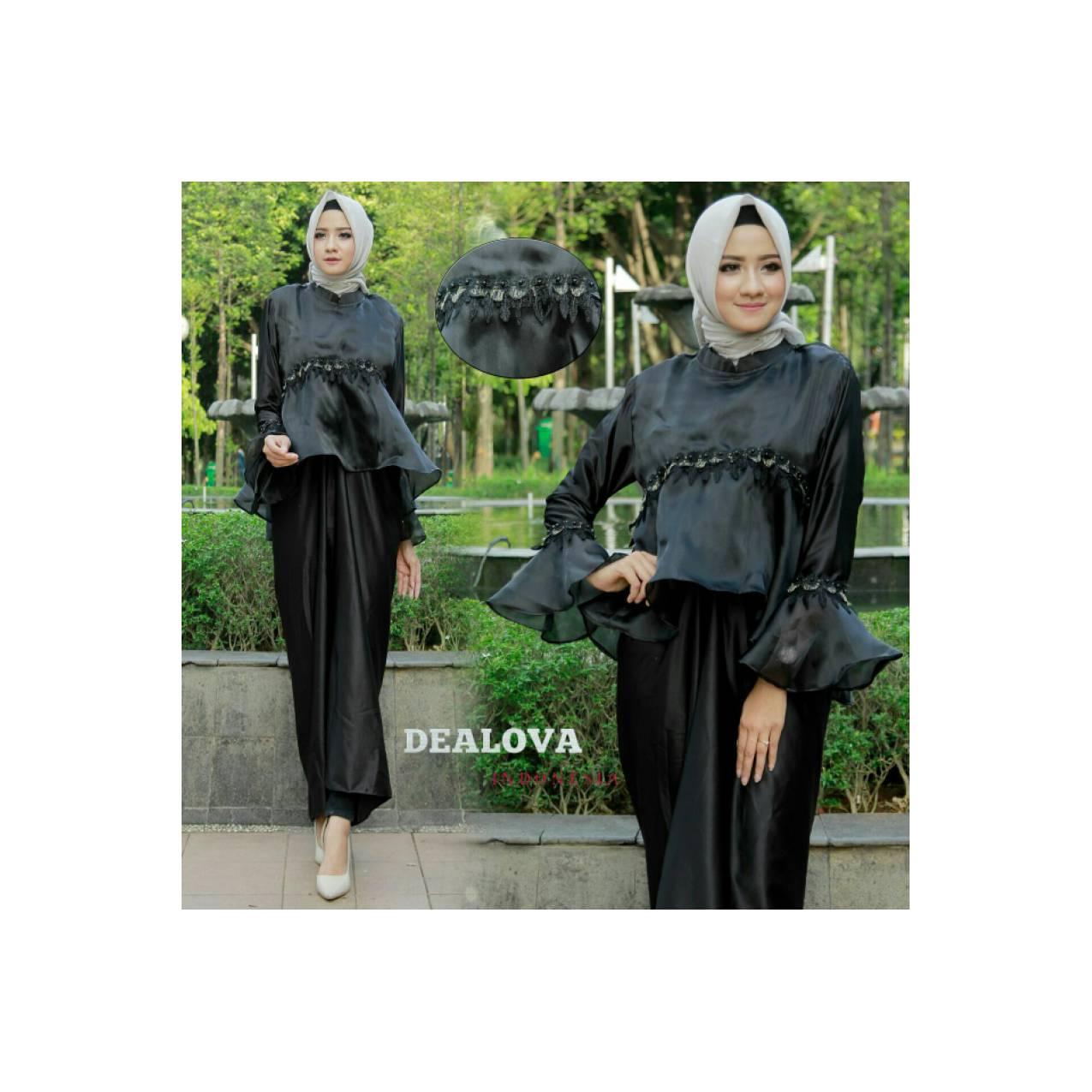 BAJU GAUN PESTA MALAM KAFTAN GAMIS REMAJA SYAHRINI WARNA HITAM BLACK