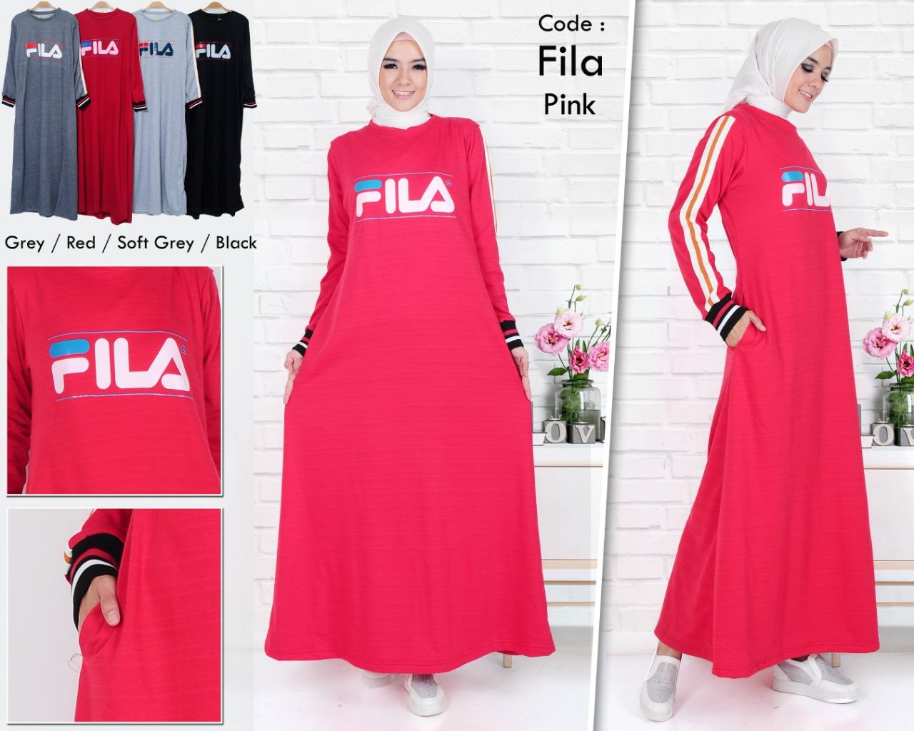 MichelleStore Gamis Wanita / Gamis Dress / Fahion Muslimah Simple FILA - 5 Warna