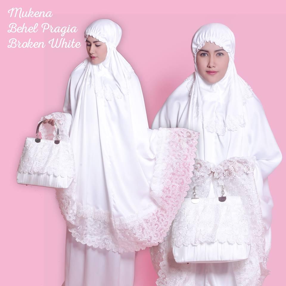 TERLARIS!!! MUKENA DEWASA BORDIR PRAGIA PUTIH TULANG / BROKEN WHITE mukena mewah / mukena dewasa / mukena tatuis / mukena anak / mukena bali / mukena katun jepang