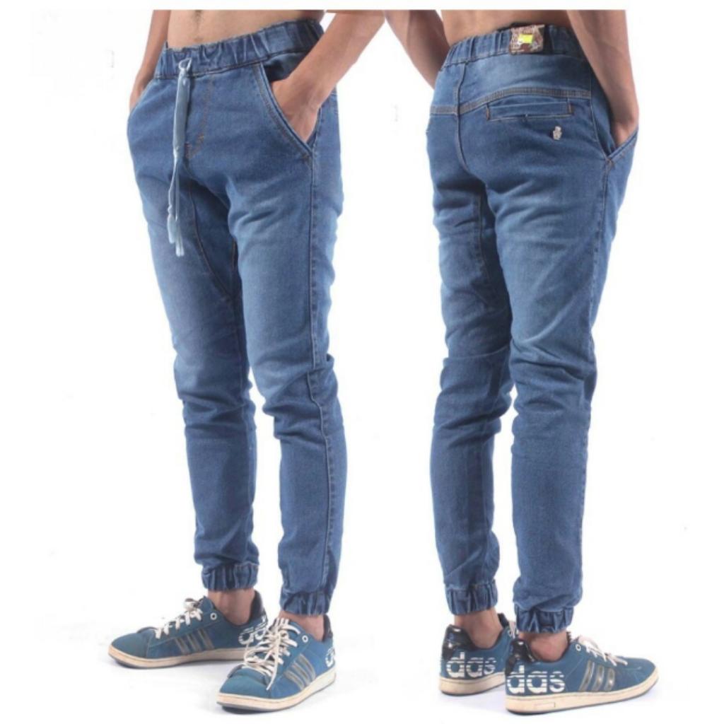 Celana jeans joger premium bahan jeans denim stretch melar size 27 - 34