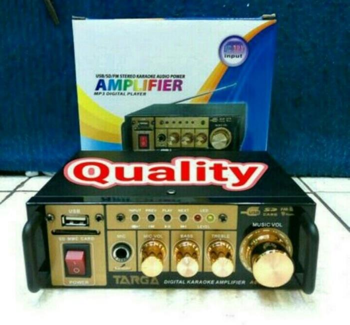 ORIGINAL ampli mini targa usb sd dan karaoke ac/dc