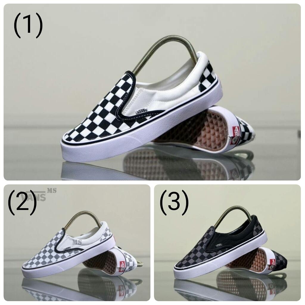 Promo SEPATU SNEAKERS CASUAL VANS SLIP ON CHECKERBOARD CATUR STYLISH KEREN Diskon