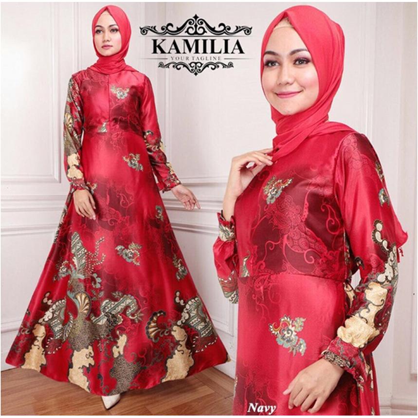 IndonesiaHeritage Gamis Syari Pesta Batik Sutra + Phasmina - Kebaya Pesta Modern - Gaun Pesta Muslim - Mewah Elegan - Baju Kondangan Muslimah - Fashion Busana Muslim - ihkamelia