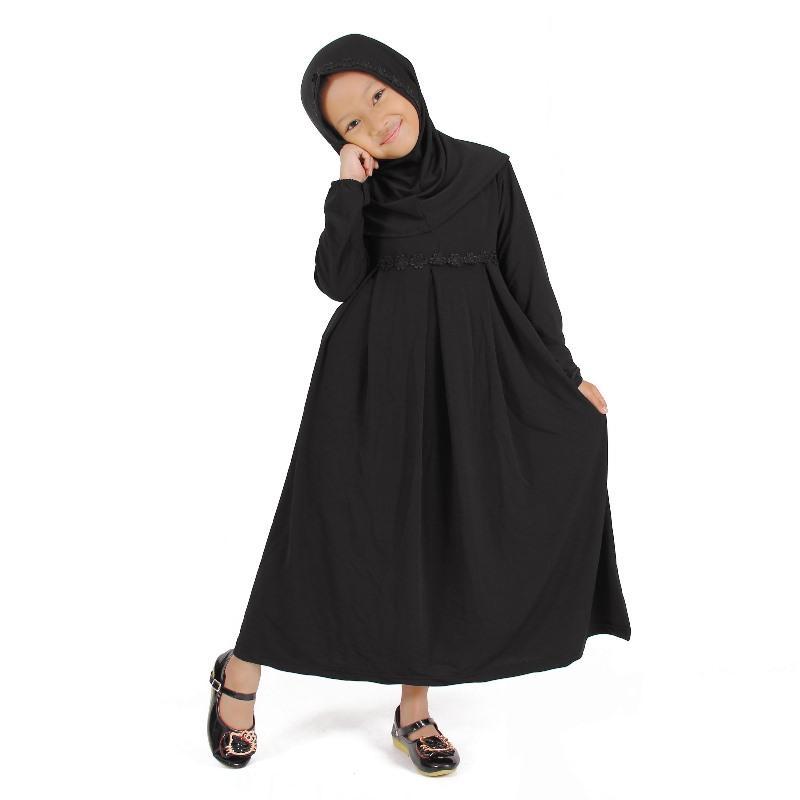 Baju Muslim Anak Perempuan Hitam Lucu Simple Murah