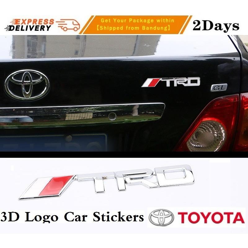 Toyota TRD Emblem Mobil Sticker 3D Metal Car-Styling Toyota TRD Emblem 3D Car Sticker Toyota Dekorasi Aksesoris TOYOTA Rush / Fortuner TRD /Vios / Yaris/Etios Valco/Agya/Avanza/Veloz/Calya/Kijang Innova/Sienta/Hiace(Puith)