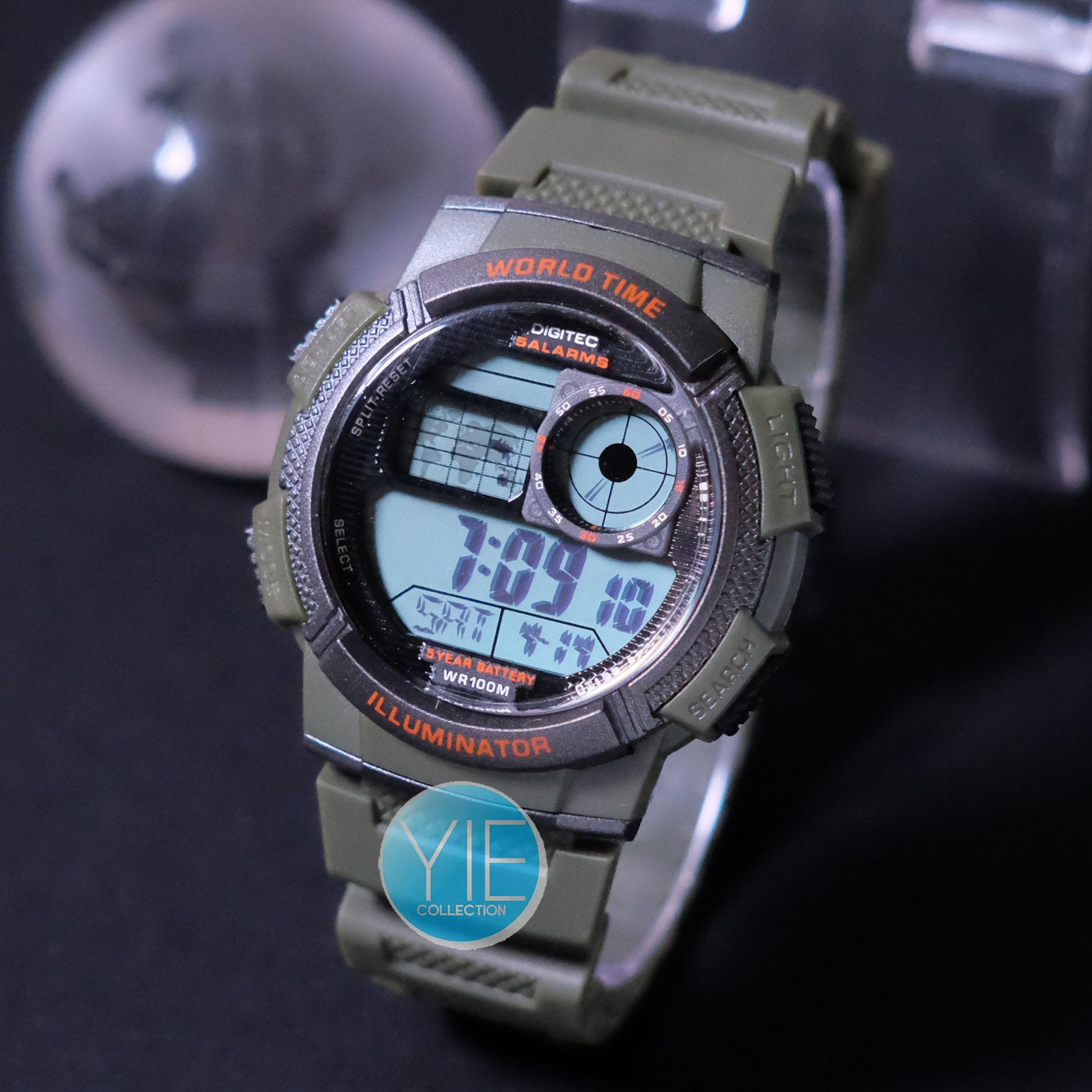 Beli Jam Tangan Pria Sport Army Digitec World Time Dual Display Dg Jam Tangan Pria Sport Army Digitec World Time Dual Display DG 3060 Original Tahan Air skmei Karet H