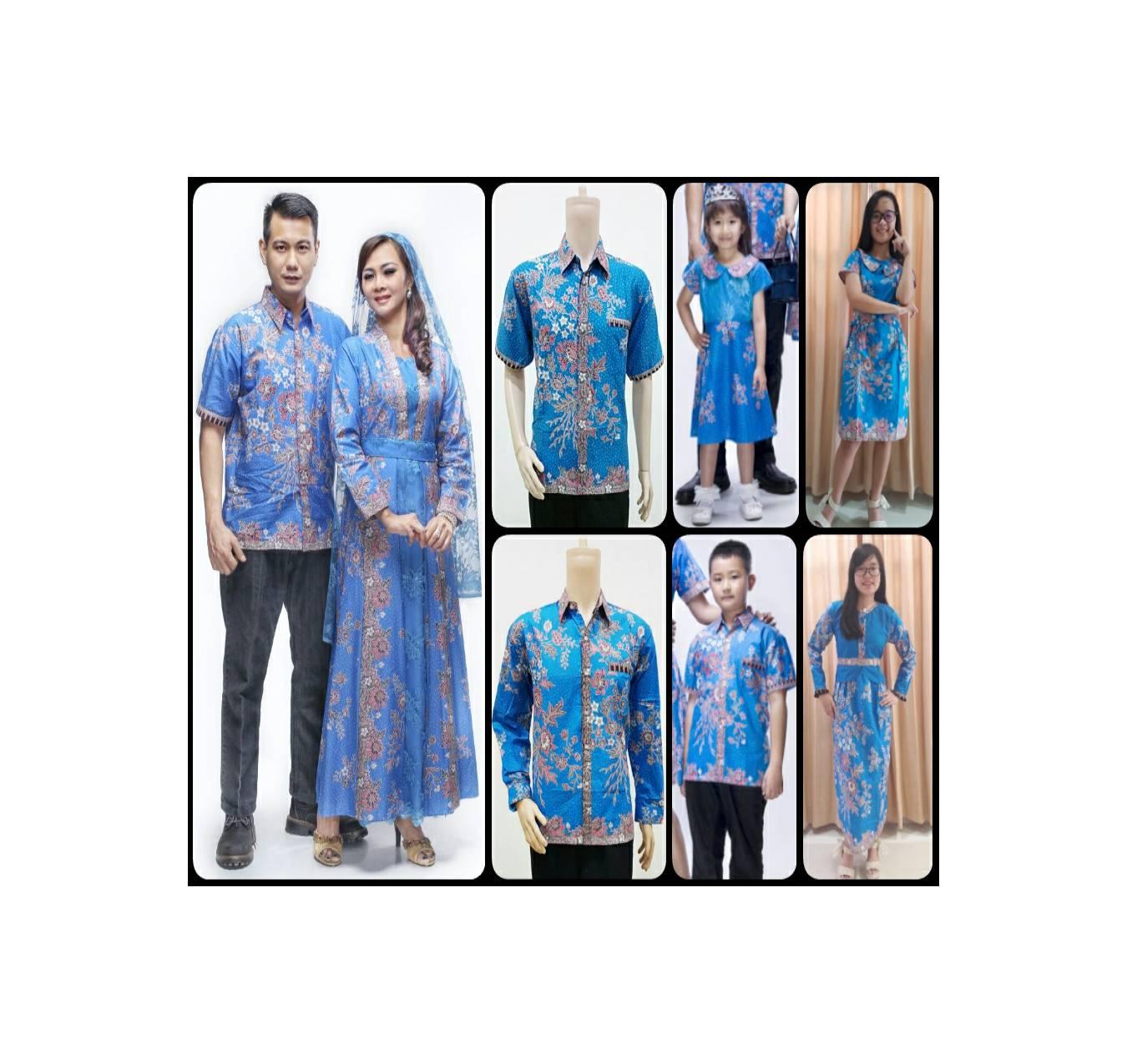 BAJU BATIK COUPLE SARIMBIT GAMIS KELUARGA KD COMBINASI BRUKAT +ANAK2