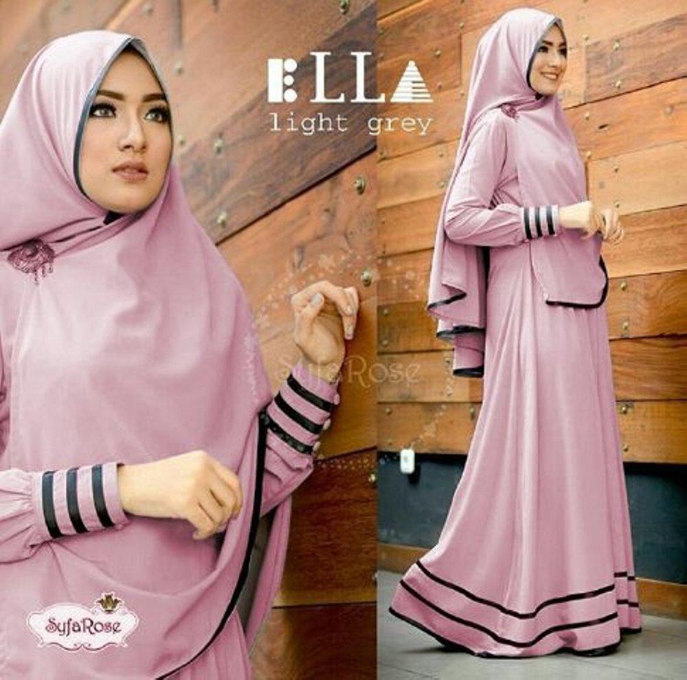 GAMIS SYARI MOTIF KSS SYFAROSE BAHAN JERSEY PREMIUM SET BERGO STRIDE STORE