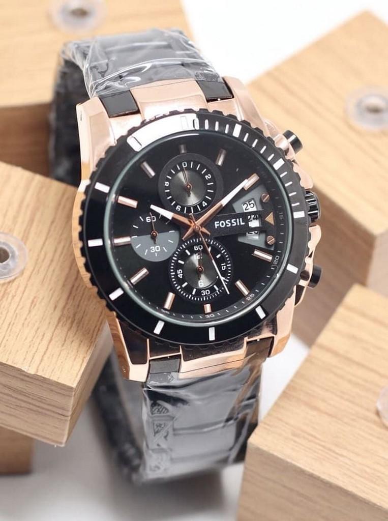 jam tangan pria / jam tangan pria original / jam tangan pria murah, jam tangan pria terbaru, jam tangan pria anti air / jam tangan pria 2018 / jam tangan pria terbaik / Jam Tangan Pria Fossil Chrono Aktif SK3491 Rantai Black Rosegold DISKON MURAH!!!
