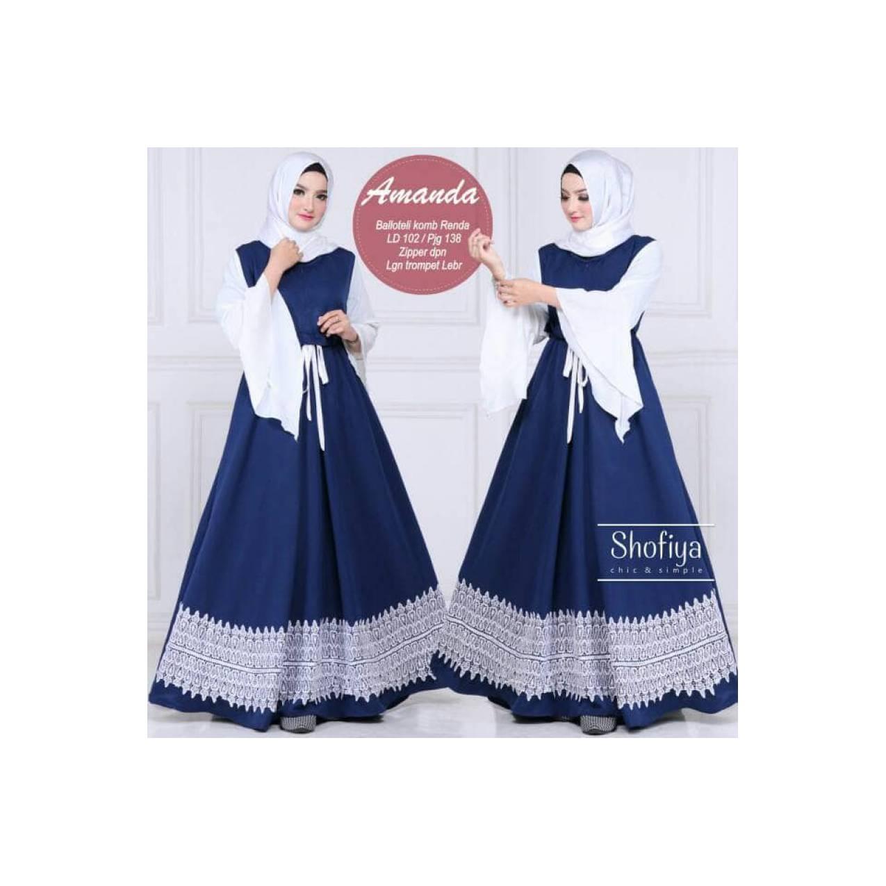 Dress gamis zaskia collection navy