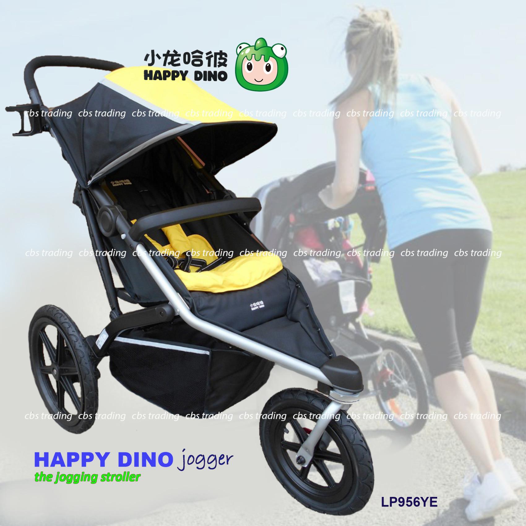 Happy Dino Baby Jogger - Multi-Function Baby Stroller - Kereta Dorong Bayi - Hitam Kuning