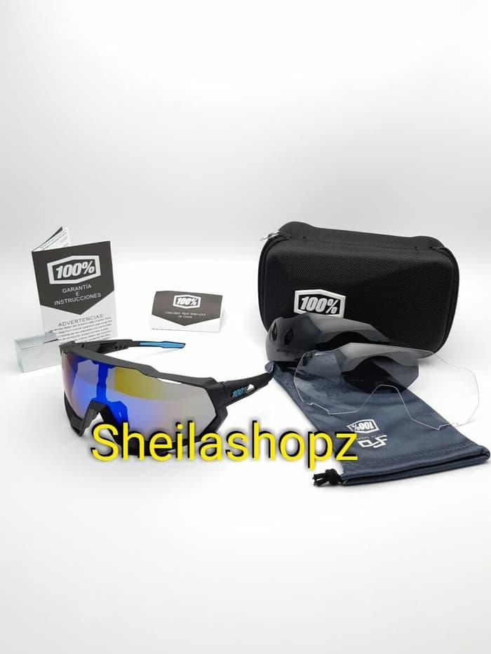 Hot Item!! Kacamata Sepeda 100% U002F Kacamata Goggle Cross 100 Percent Persen Biru - ready stock