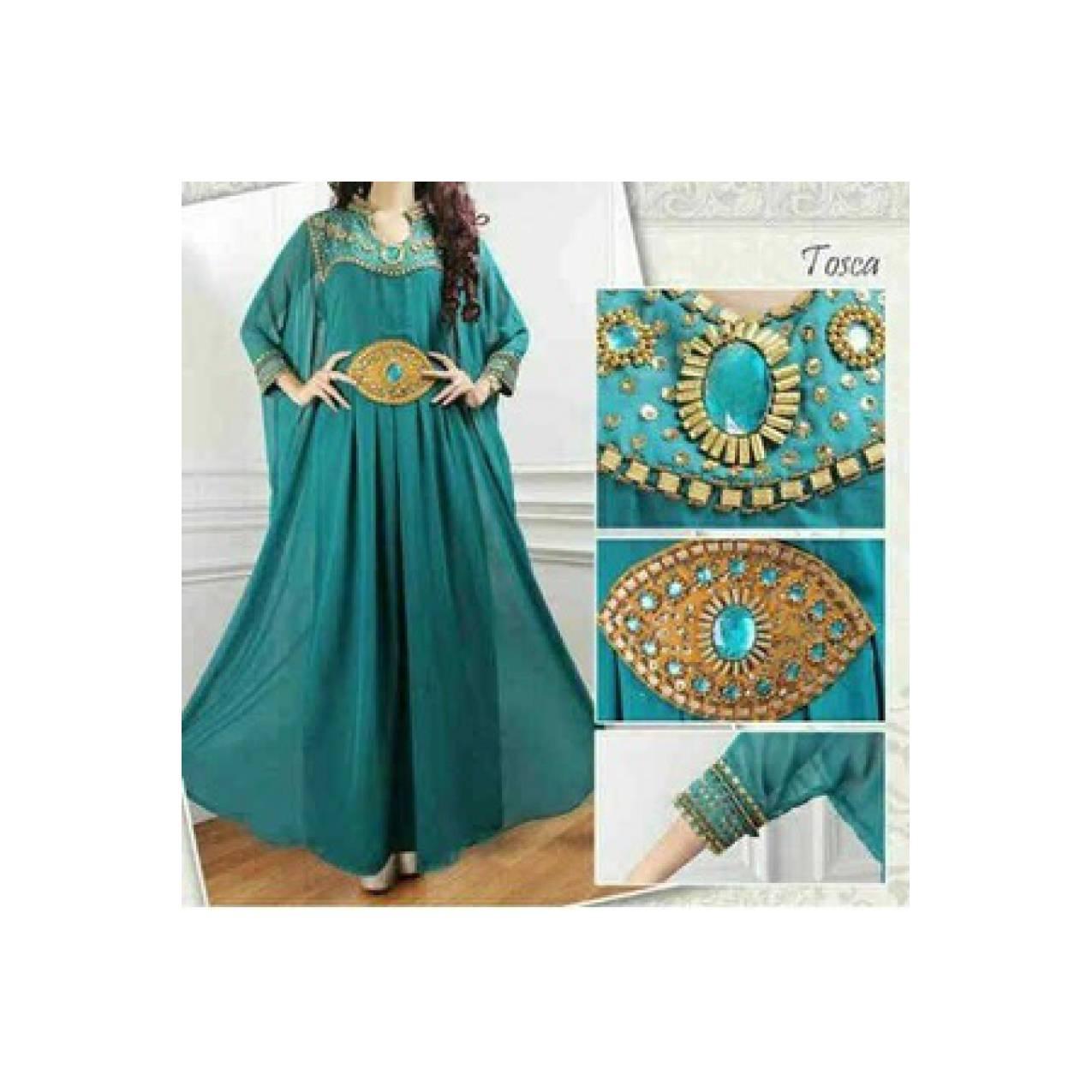 GAMIS DRESS KAFTAN ELIZA CLEOPATRA DARK TOSCA (READY 7 WARNA)