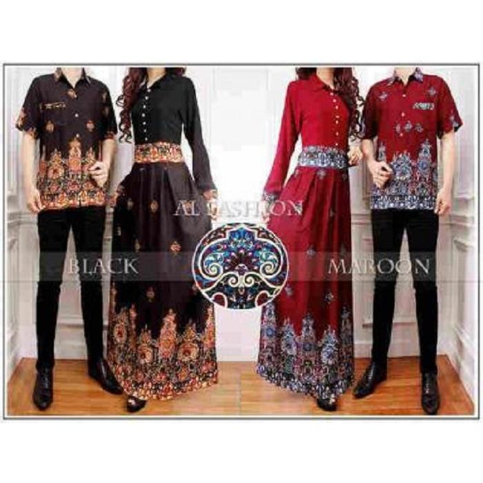 BajuReady 2792 BAJU COUPLE PASANGAN KELUARGA BATIK MODERN SARIMBIT KEMEJA HEM PRIA COWOK KOKO LENGAN PENDEK PAKAIAN WANITA CEWEK MAXI MAXY DRESS PANJANG PESTA KONDANGAN LEBARAN JAMAN ZAMAN NOW KEKINIAN BAHAN KATUN
