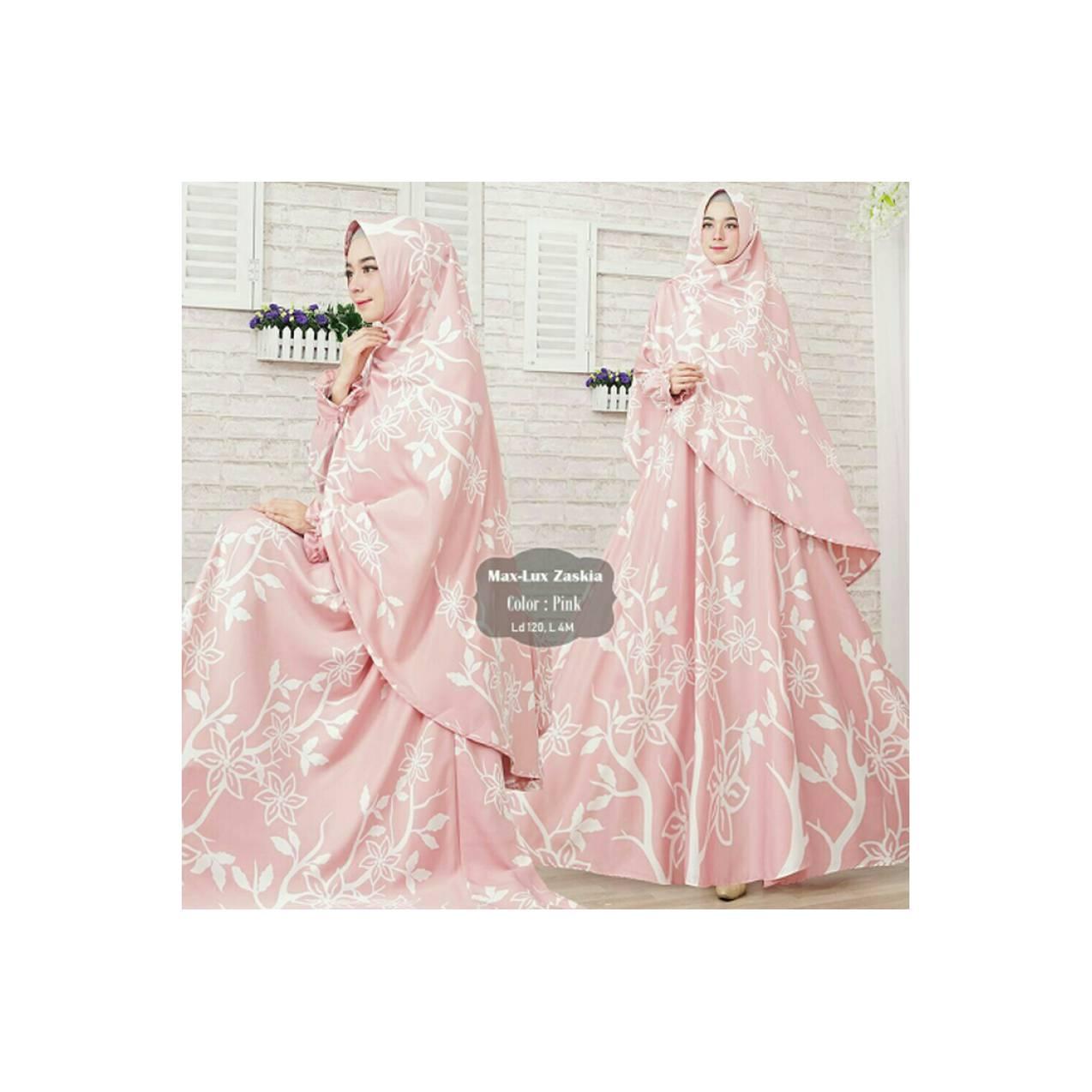 (Gamis) Syari Premium MaxLuz Zaskia Peach