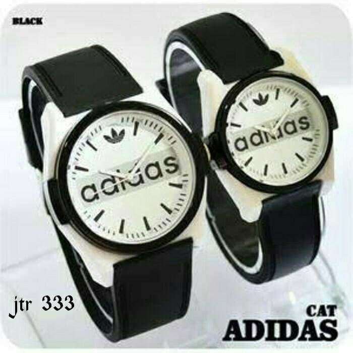 jam tangan couple adidas / jtr 333 hitam